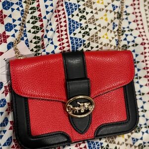 Elegant Red and Black Women's Bag